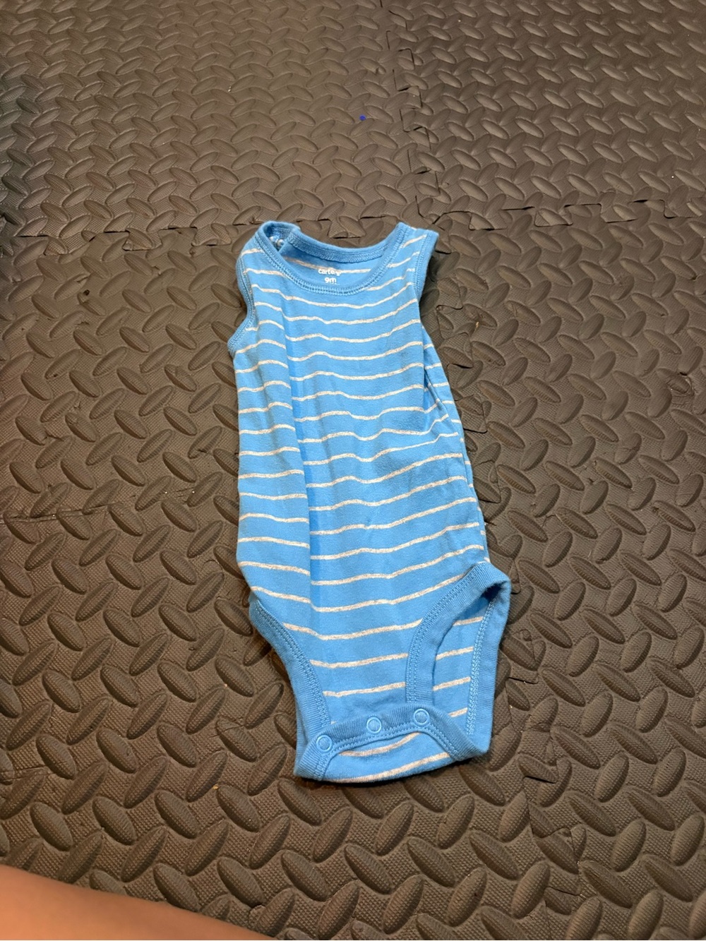 Carter's Blue & White Striped Sleeveless One-Piece